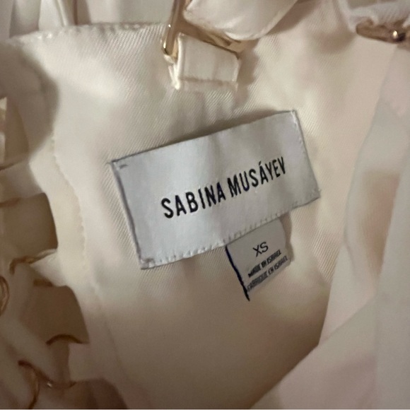 Sabina Musayev “Rosa” Jumpsuit in Off White – Cutout Bodice & Lace-Up Back XS✨ - Picture 13 of 15